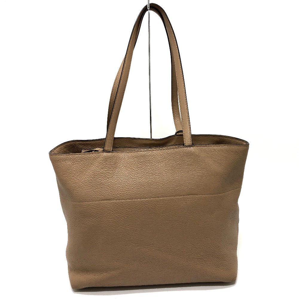 Prada Beige Leather Logo Tote Bag – Authentic